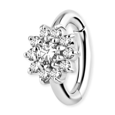 NICKEL-FREE NAVEL PIERCING WITH CRYSTAL FLOWER