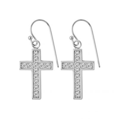 CROSS EARRINGS WITH CRYSTALS