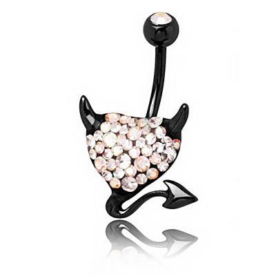 BAUCHNABELPIERCING MIT KLEINER TEUFEL