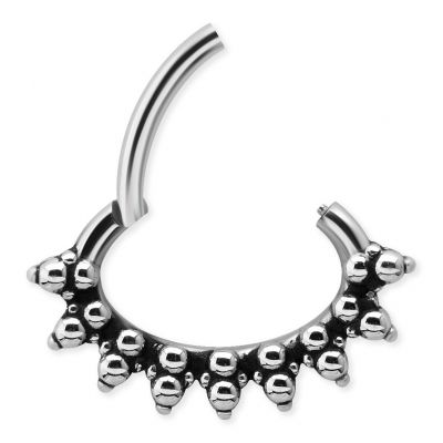 DAITH PIERCING OVAL CON BOLAS TRIBALES