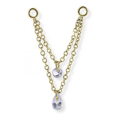 DOPPIA CATENA CON CRISTALLI PER CERCHI PIERCING