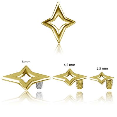 AUFSATZ AUS MASSIVEM GOLD IN STERNFORM
