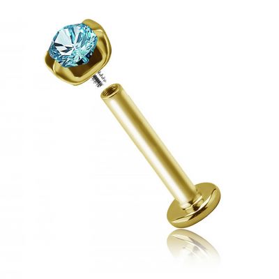 18k GOLD LABRET PIERCING WITH DROP STONE LAB