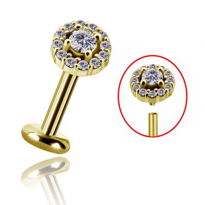 GOLDEN PIERCING WITH CRYSTALS FOR THE TRAGUS