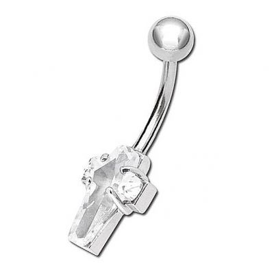 BAUCHNABELPIERCING MIT KREUZ