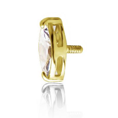 GOLD COMPONENT WITH DROP CRYSTAL AND OUTER THREAD