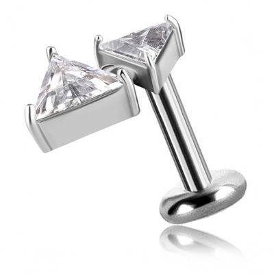 PIERCING MIT ZIRKONDREIKELN AUS TITAN MIT KRISTALLEN