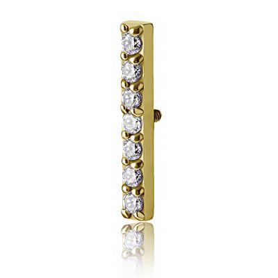 ACCESSORIO PIERCING PLACCATO ORO CON BARRA E CRISTALLI