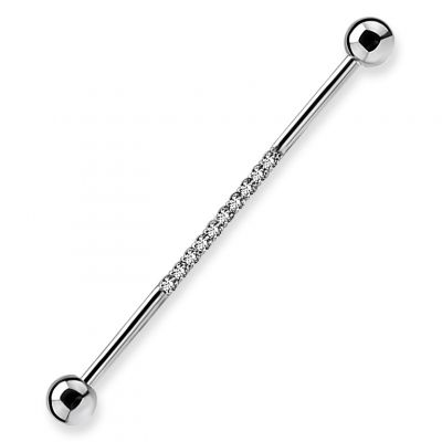 INDUSTRIAL BARBELL SET MIT CUBIC ZIRCONIA
