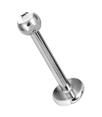 PIERCING LABBRO CON FILETTO INTERNO E CRISTALLO