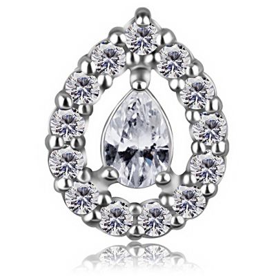 TEARDROP PIERCING ACCESSORY WITH CRYSTALS