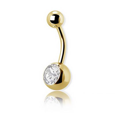 PIERCING DE NOMBRIL PLAQUÉ OR AVEC CRISTAL