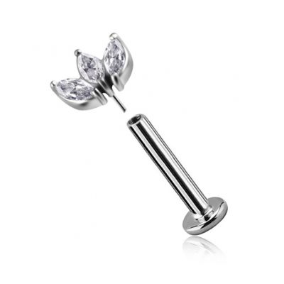 THREADLESS LABRET WITH LOTUS FLOWER REPLACEMENT