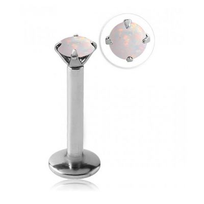 LABRET PIERCING MIT INNENGEWINDE UND SYNTHETISCHE OPAL