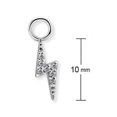 COLGANTE CON RAYO DE CRISTAL PARA PIERCING DE ARO