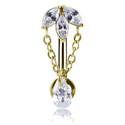 BIJOU DE NOMBRIL PLAQUÉ OR INVERSÉ
