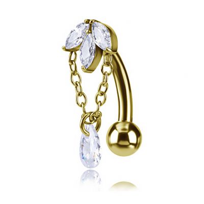 BIJOU DE NOMBRIL PLAQUÉ OR INVERSÉ