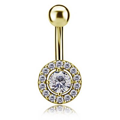 GOLD-PLATED PREMIUM ZIRCONIA BELLY BUTTON JEWELRY