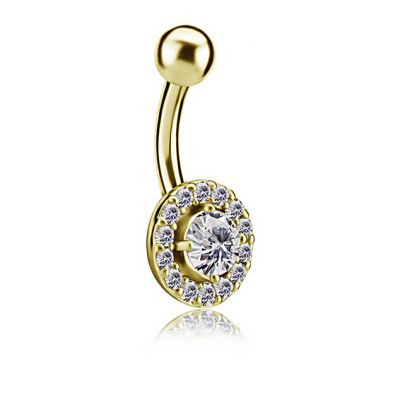 GOLD-PLATED PREMIUM ZIRCONIA BELLY BUTTON JEWELRY