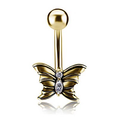 BIJOU DE NOMBRIL PAPILLON EN CRISTAL