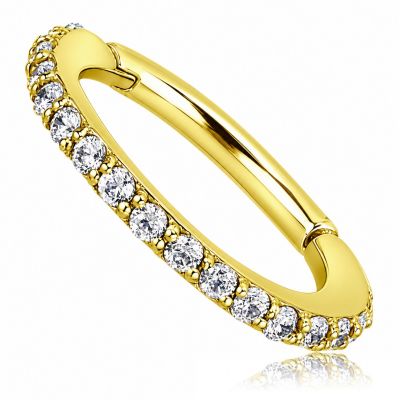 CERCLE CLICKER DORÉ AVEC PREMIUM ZIRCONIA