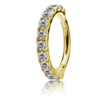 ORECCHINO CLICKER PLACCATO ORO PER CONCH CON CUBIC ZIRCONIA