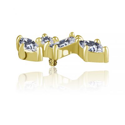 REPUESTO CON CIRCONITA CÚBICA PREMIUM EN CROMO-COBALTO CHAPADO EN ORO