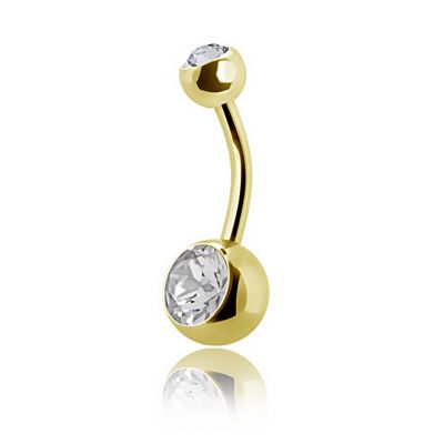 NABELPIERCING MIT VERGOLDETEN KRISTALLEN