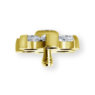 GOLD FLOWER WITH EXTERNAL THREAD AND CRYSTALS