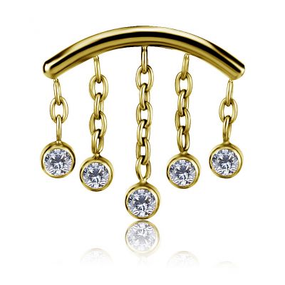 ACCESSORIO PLACCATO ORO PER PIERCING FLAT-HELIX 