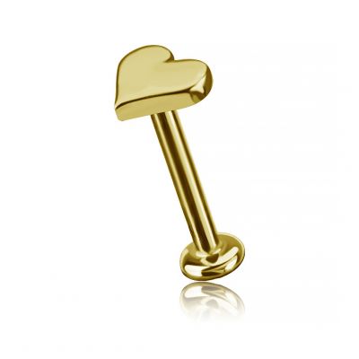 VERGOLDETES LABRET MIT HERZFÖRMIGEM ERSATZ