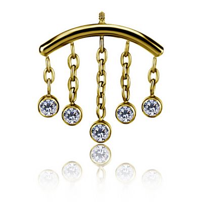VERGOLDETES ACCESSOIRE FÜR VERTIKALES HELIX-PIERCING
