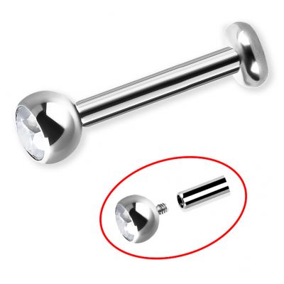 LABRET WITH INTERNAL THREAD AND CRYSTAL