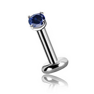 LABRET PIERCING WITH LAB GEMSTONE