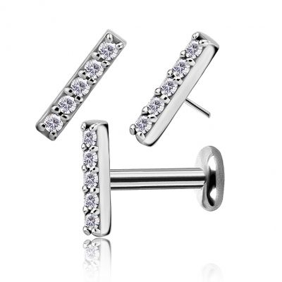 BIJOU PIERCING D'OREILLE AVEC UNE RANGÉE DE CRISTAUX
