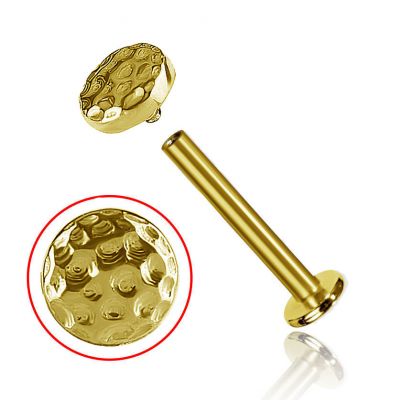 GOLDPIERCING MIT GEHÄMMERTER SCHEIBE