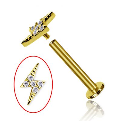 PIERCING DE ORO CON RAYO DE CRISTAL
