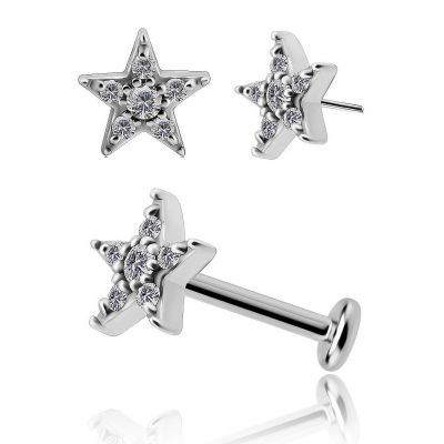 GIOIELLO PIERCING PER ORECCHIO CON STELLA DI CRISTALLI