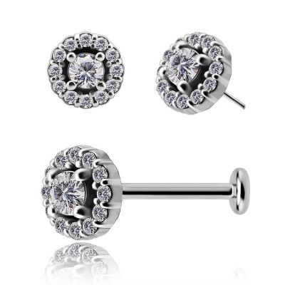 GIOIELLO PER PIERCING ALL’ORECCHIO CON MIX DI CRISTALLI