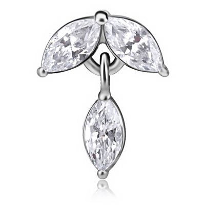 PIERCING-ZUBEHÖR IN FORM VON KRISTALLBLÄTTERN