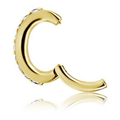 VERGOLDETER BAUCHNABELPIERCING-CLICKER MIT KRISTALLEN