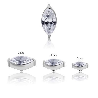 REPLACEMENT PIERCING WITH MARQUISE CRYSTAL