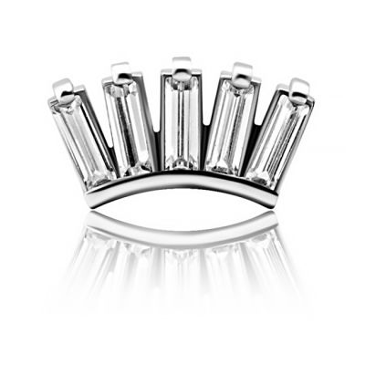 CROWN LABRET PIERCING WITH BAGUETTE CUT CRYSTALS