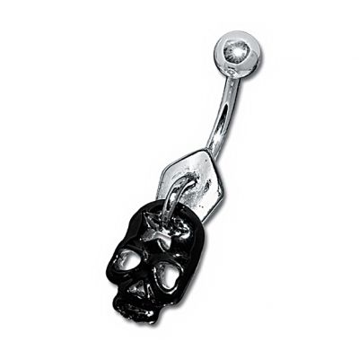 BAUCHNABELPIERCING MIT SCHÄDEL
