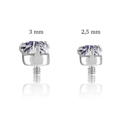 LABRET CON CRISTALLO BIANCO IN CUBIC ZIRCONIA