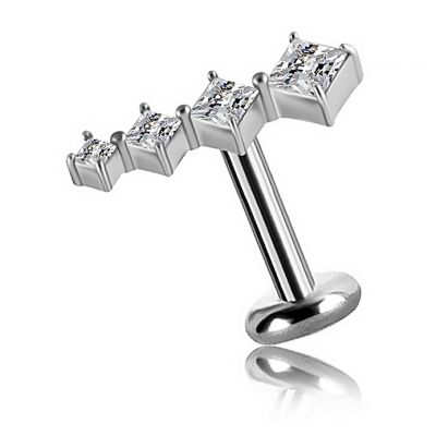 PIERCING CON CRISTALLI QUADRATI