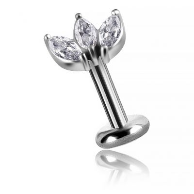 THREADLESS LABRET WITH LOTUS FLOWER REPLACEMENT
