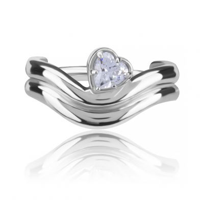 CLICKER HOOP WITH HEART-SHAPED CRYSTAL