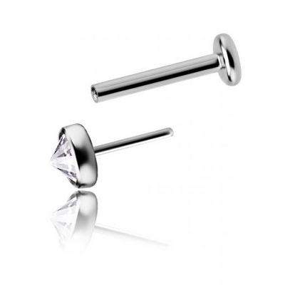 PIERCING LABRET THREADLESS WITH CRYSTAL