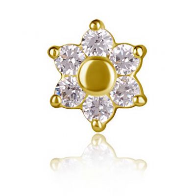 RICAMBIO A FIORE IN ORO MASSICCIO CON CRISTALLI